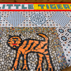 Nursery mosaic tile little tigers